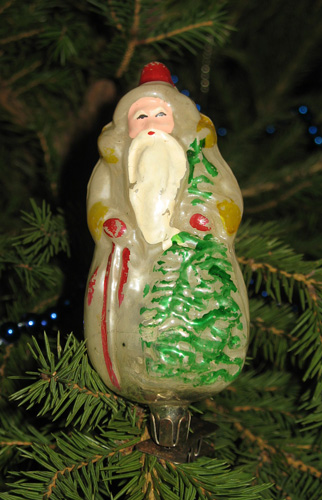 Новогодняя елочная игрушка - Дед Мороз с ёлкой