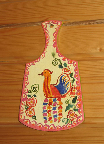 Расписная дощечка - детское творчество