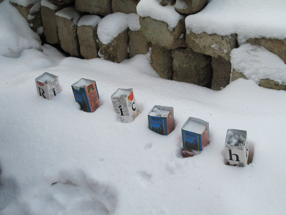 Подготовка ледяных столбиков